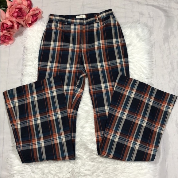 NWT Revolve x Petersyn Plaid High Waisted Flare Pants - Picture 3 of 12